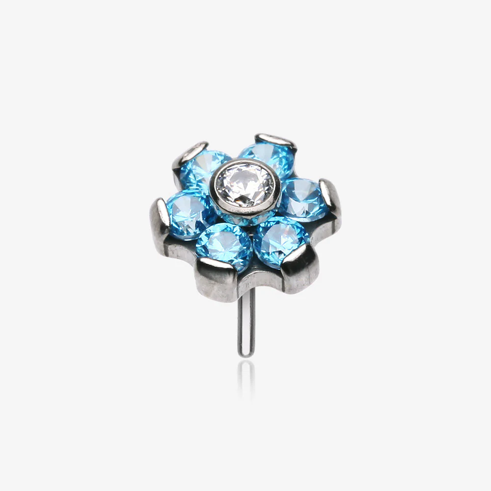 Implant Grade Titanium OneFit Threadless Brilliant Sparkle Flower Top Part