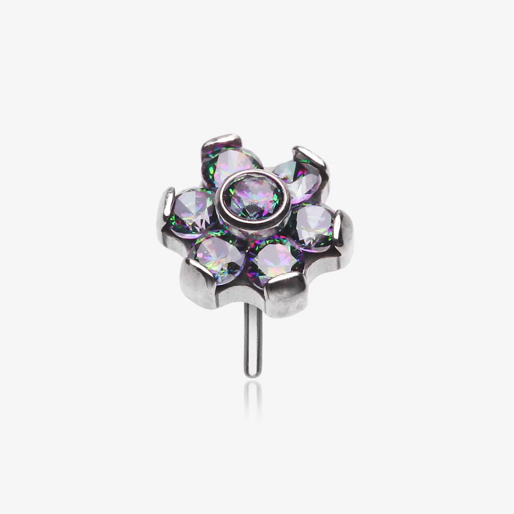 Implant Grade Titanium OneFit Threadless Brilliant Sparkle Flower Top Part
