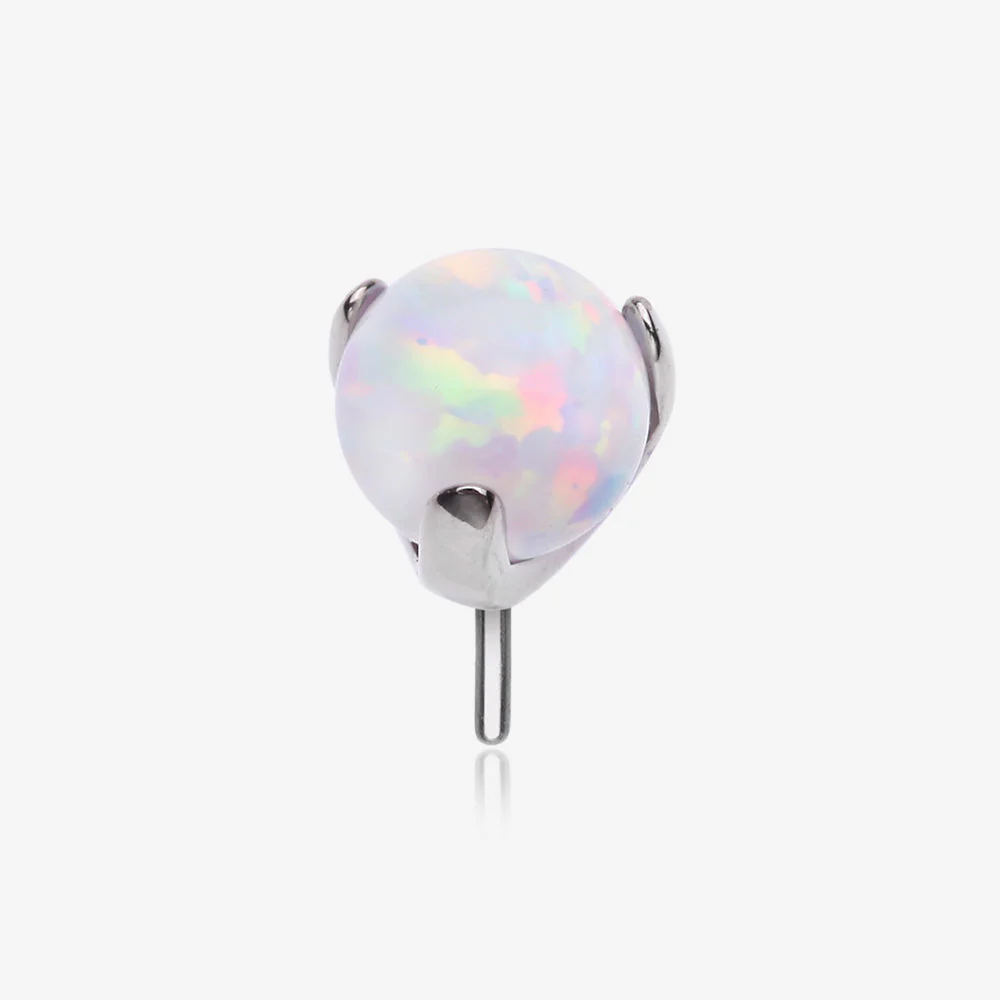 Implant Grade Titanium OneFit Threadless Fire Opal Ball Prong Set Top Part