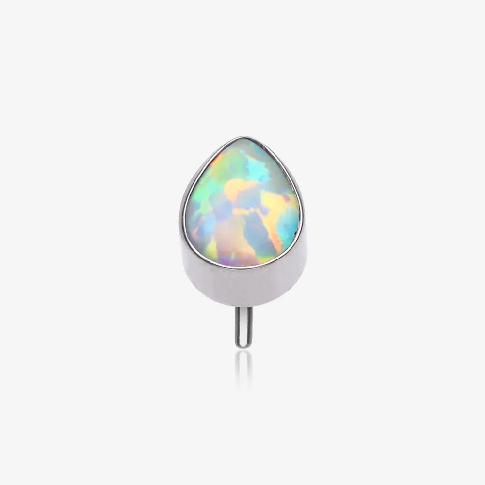 Implant Grade Titanium OneFit Threadless Fire Opal Teardrop Top Part