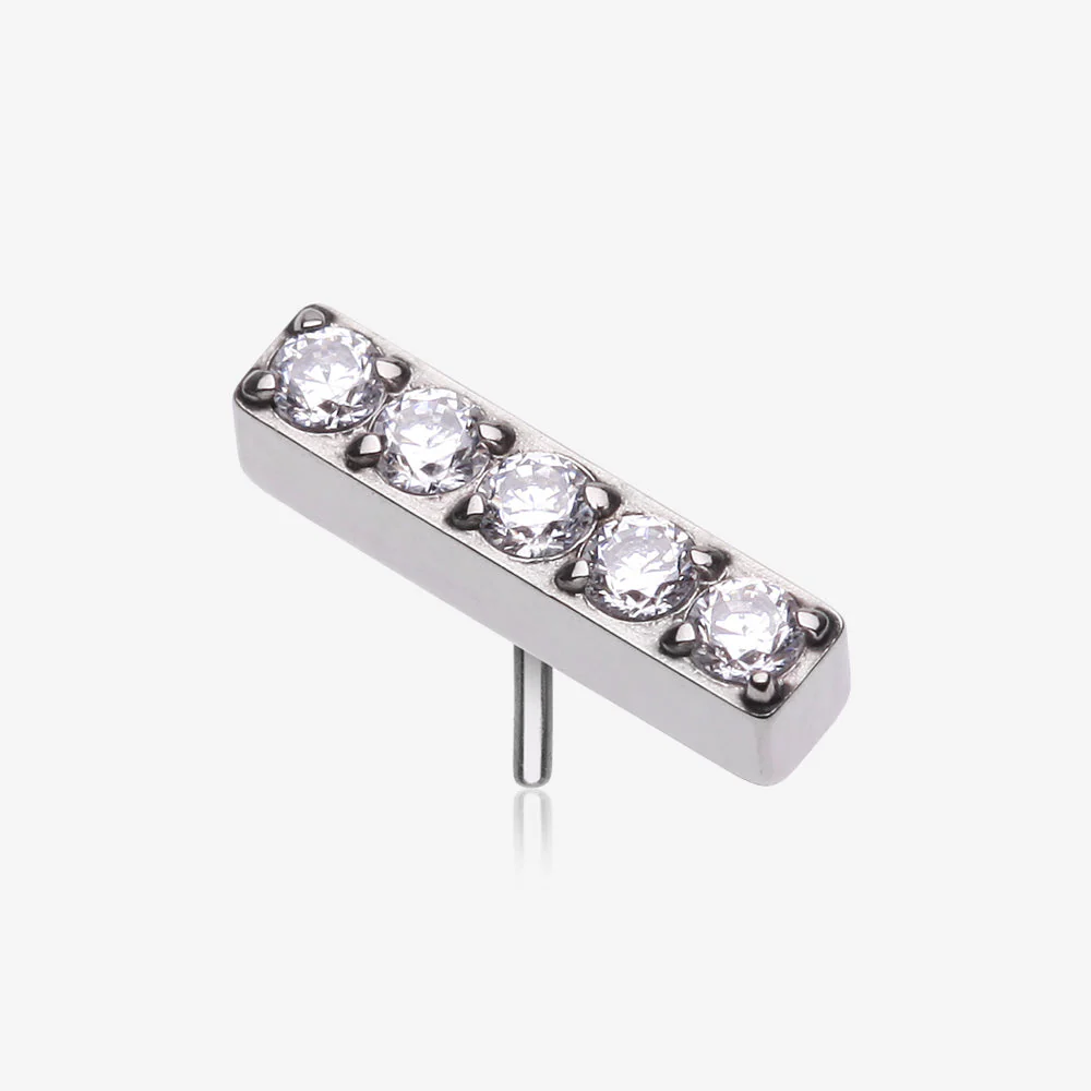 Implant Grade Titanium OneFit Threadless Sparkle Lined Rectangle Top Part