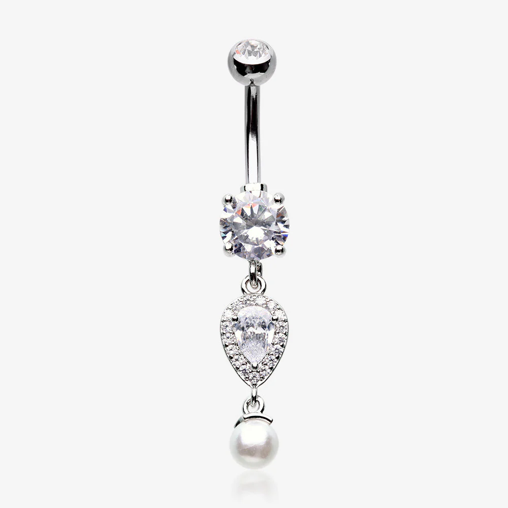 Pearlescent Teardrop Lumi Sparkle Belly Button Ring