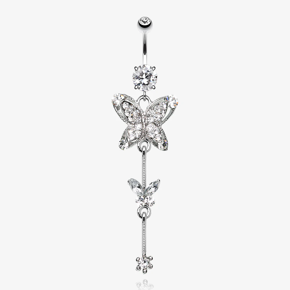 Precious Butterfly Sparkle Belly Button Ring