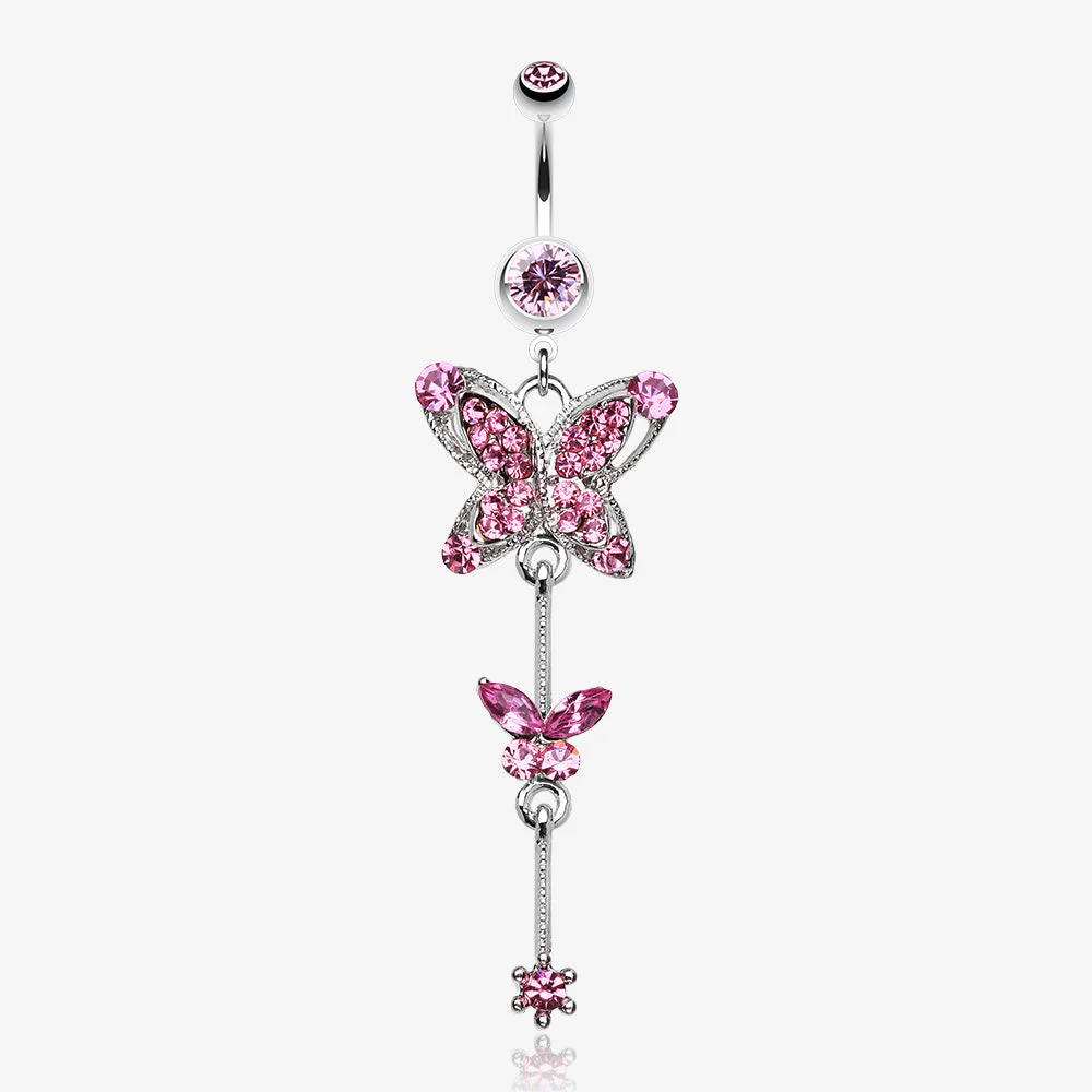 Precious Butterfly Sparkle Belly Ring