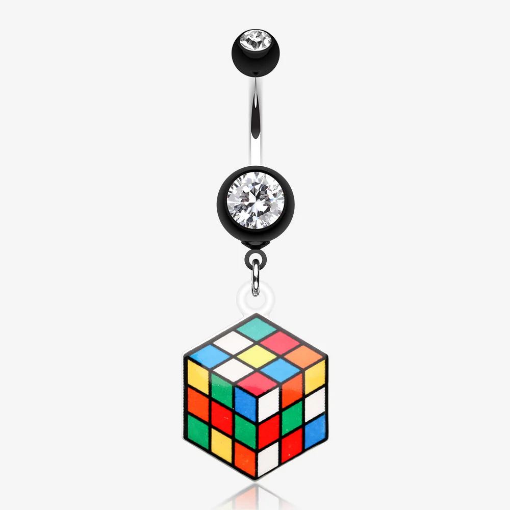 Retro Rubix Cube Belly Button Ring