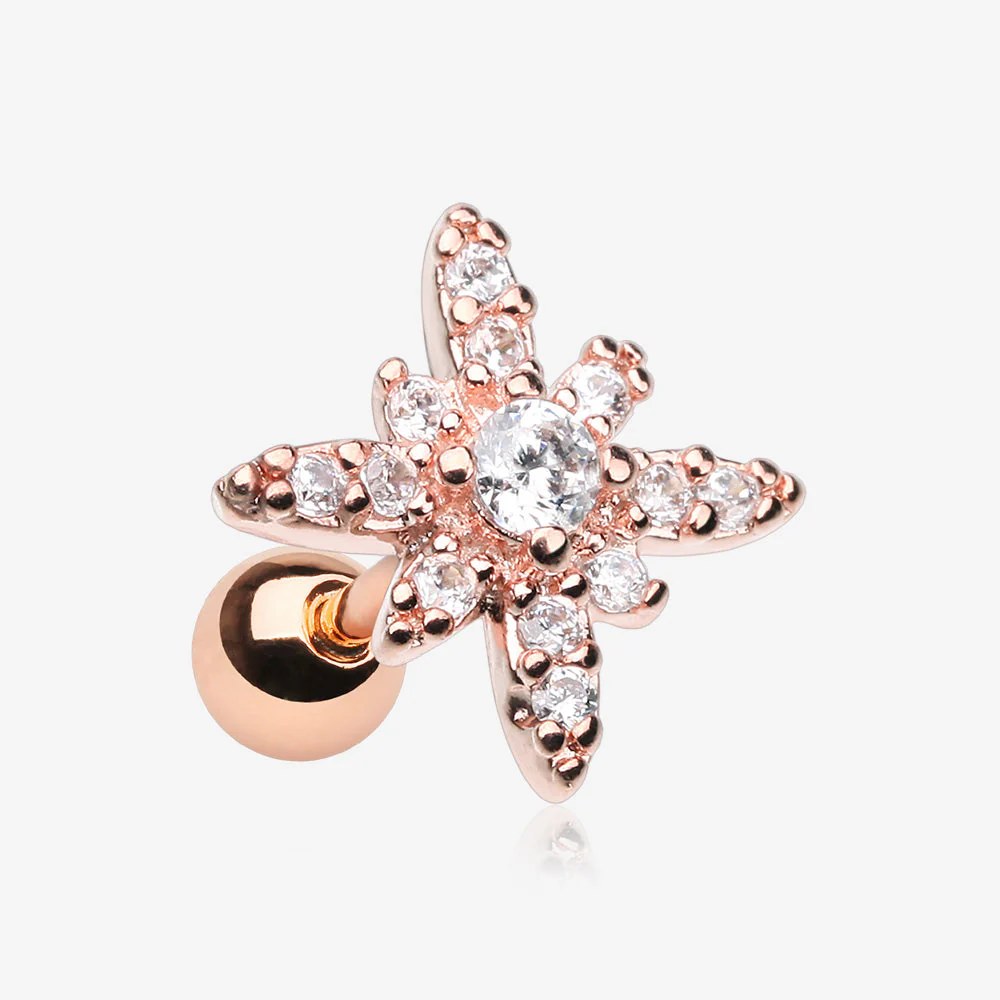 Rose Gold Grand Polaris Sparkle Cartilage Tragus Earring