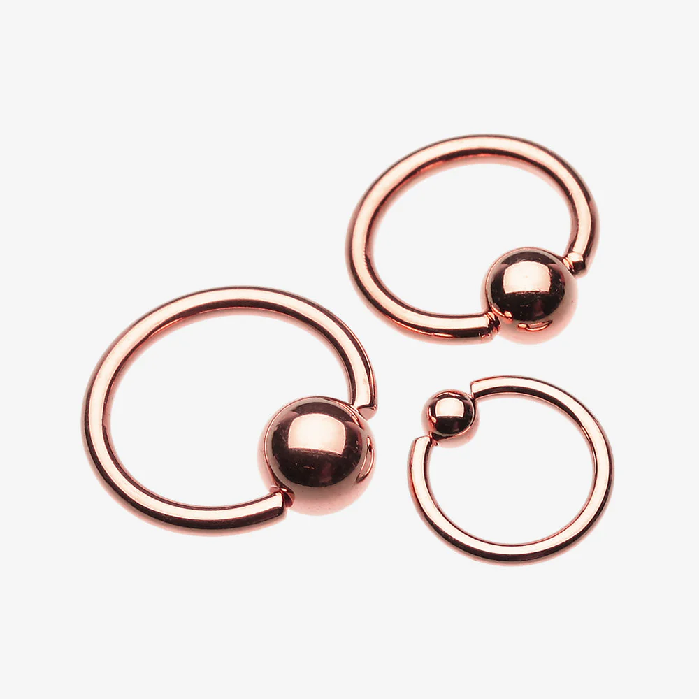 Rose Gold Plated Basic Captive Bead Ring