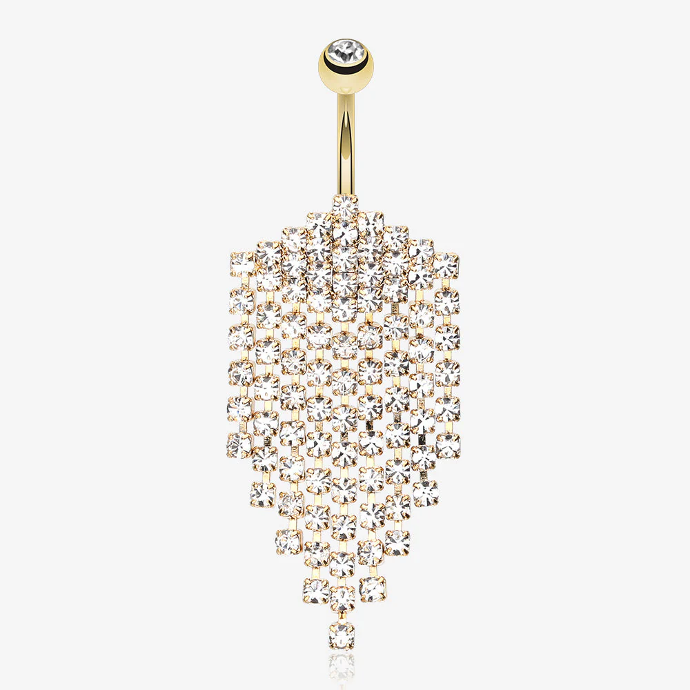 Shimmering Golden Array Belly Button Ring