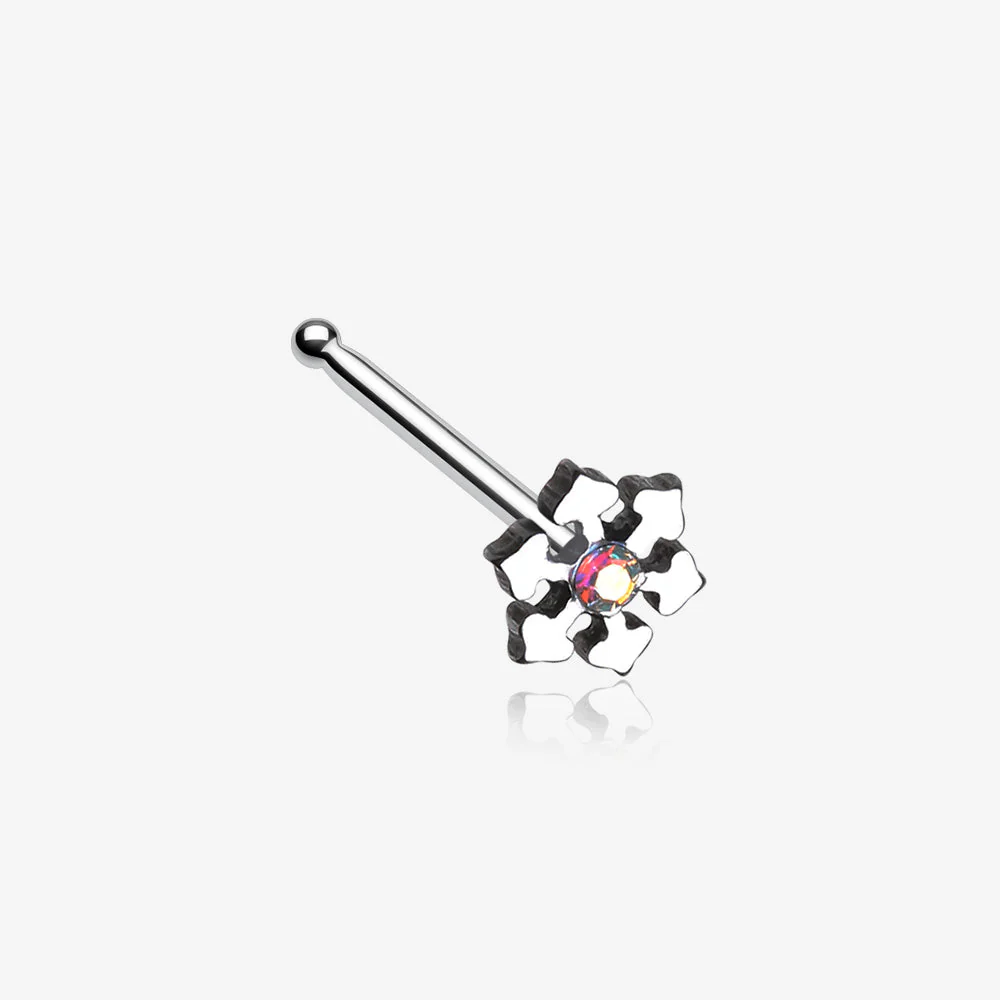 Snowflake Sparkle Nose Stud Ring
