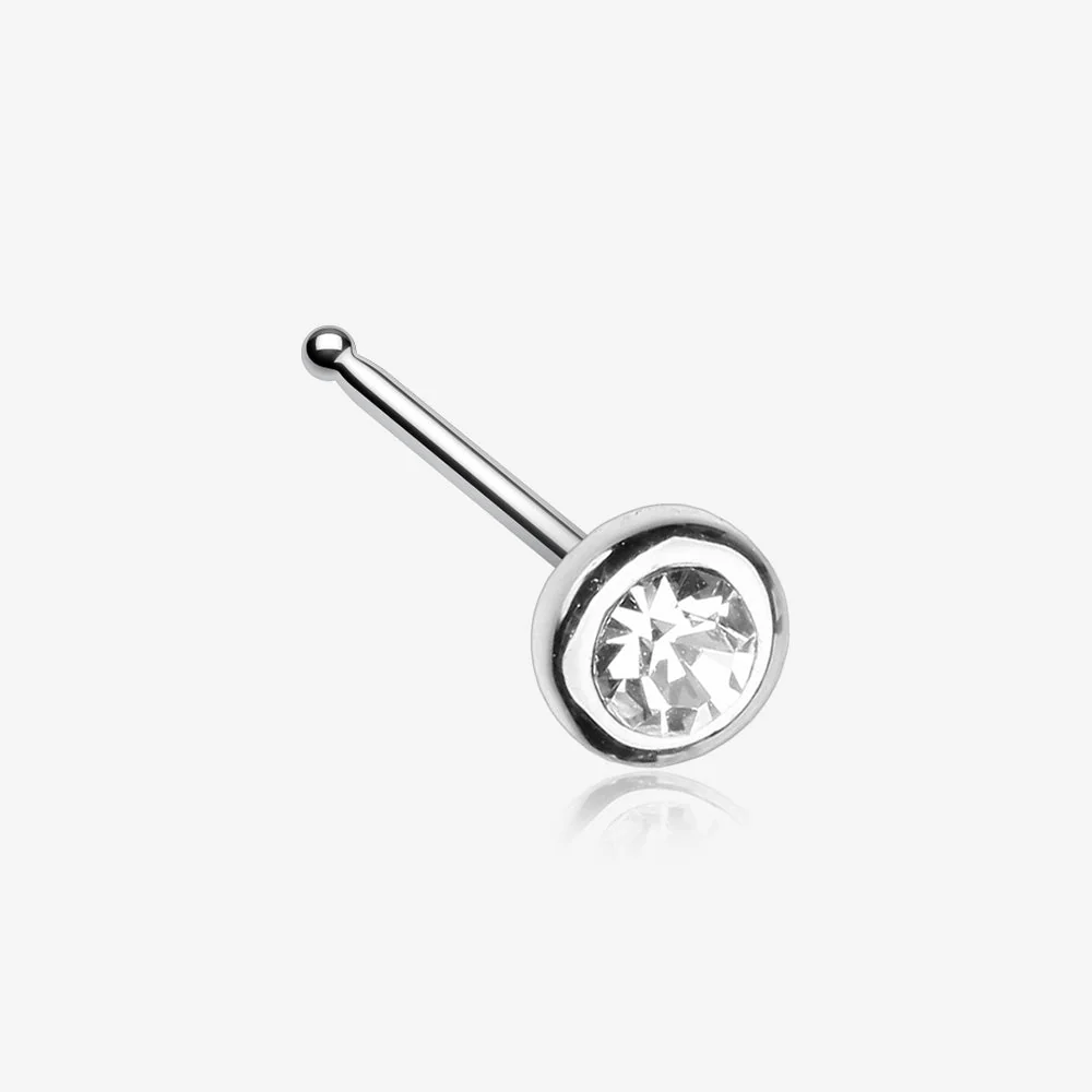 Sparkle Bezel Gem Nose Stud Ring
