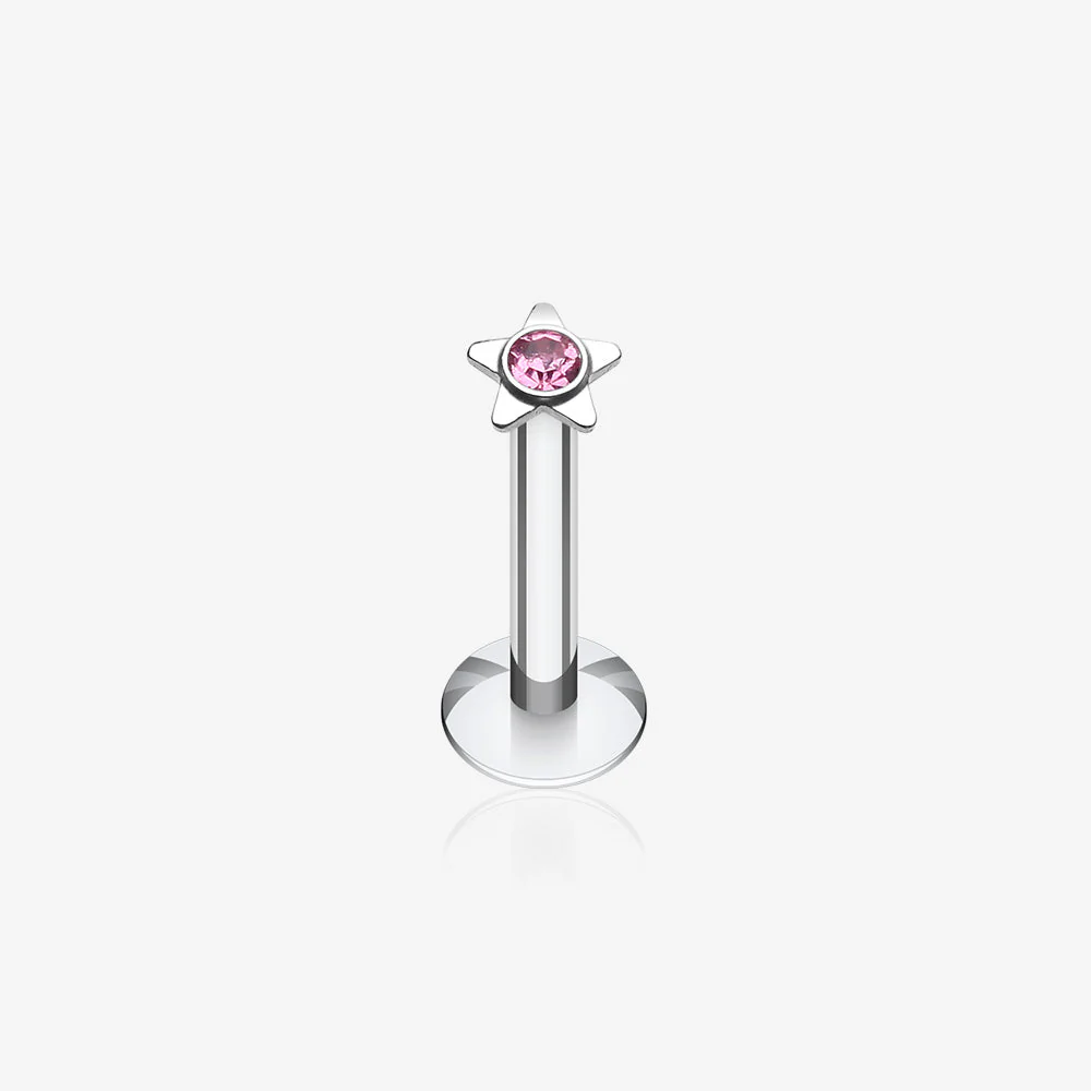 Sparkle Star Top Internally Threaded Labret