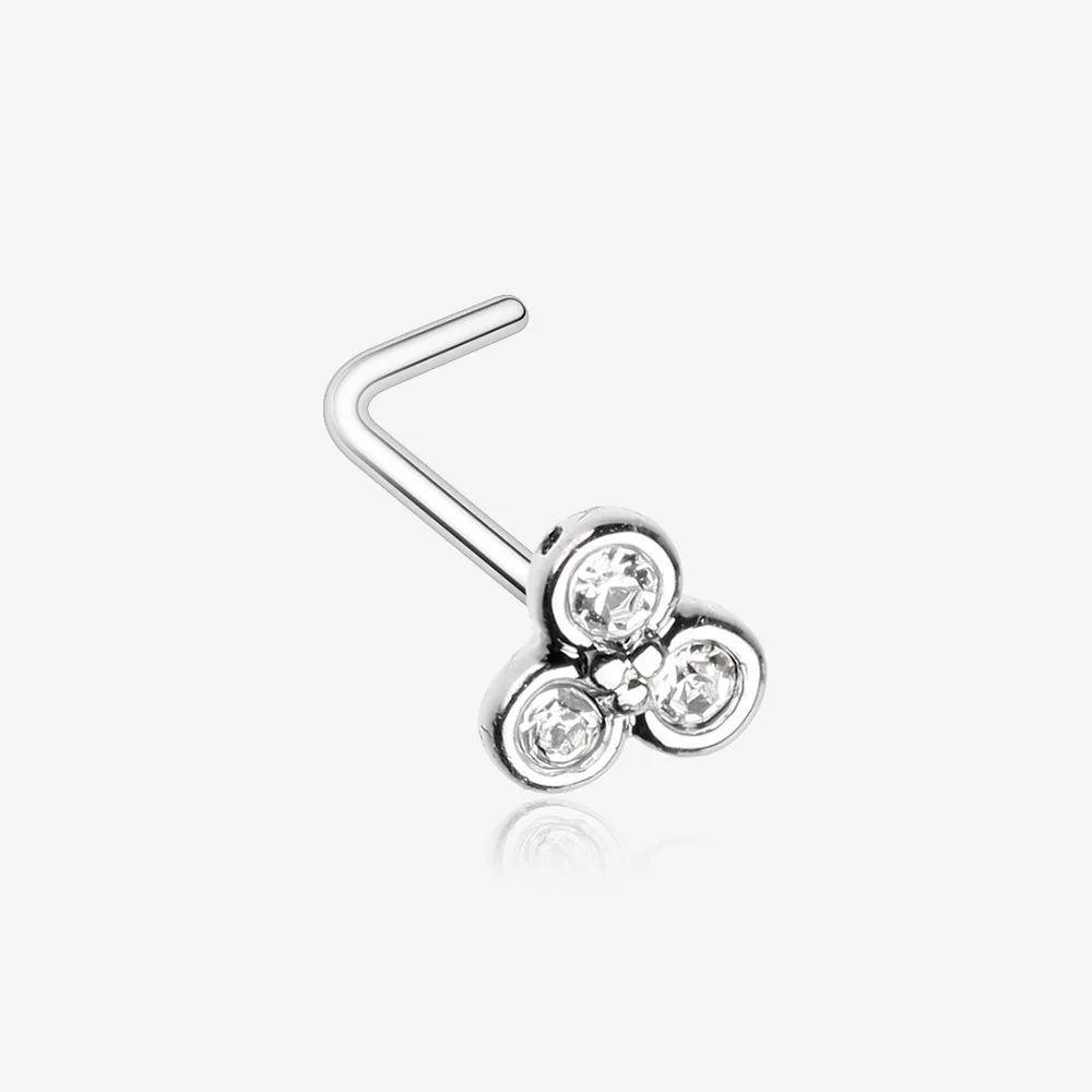 Sparkle Trinity L-Shaped Nose Ring