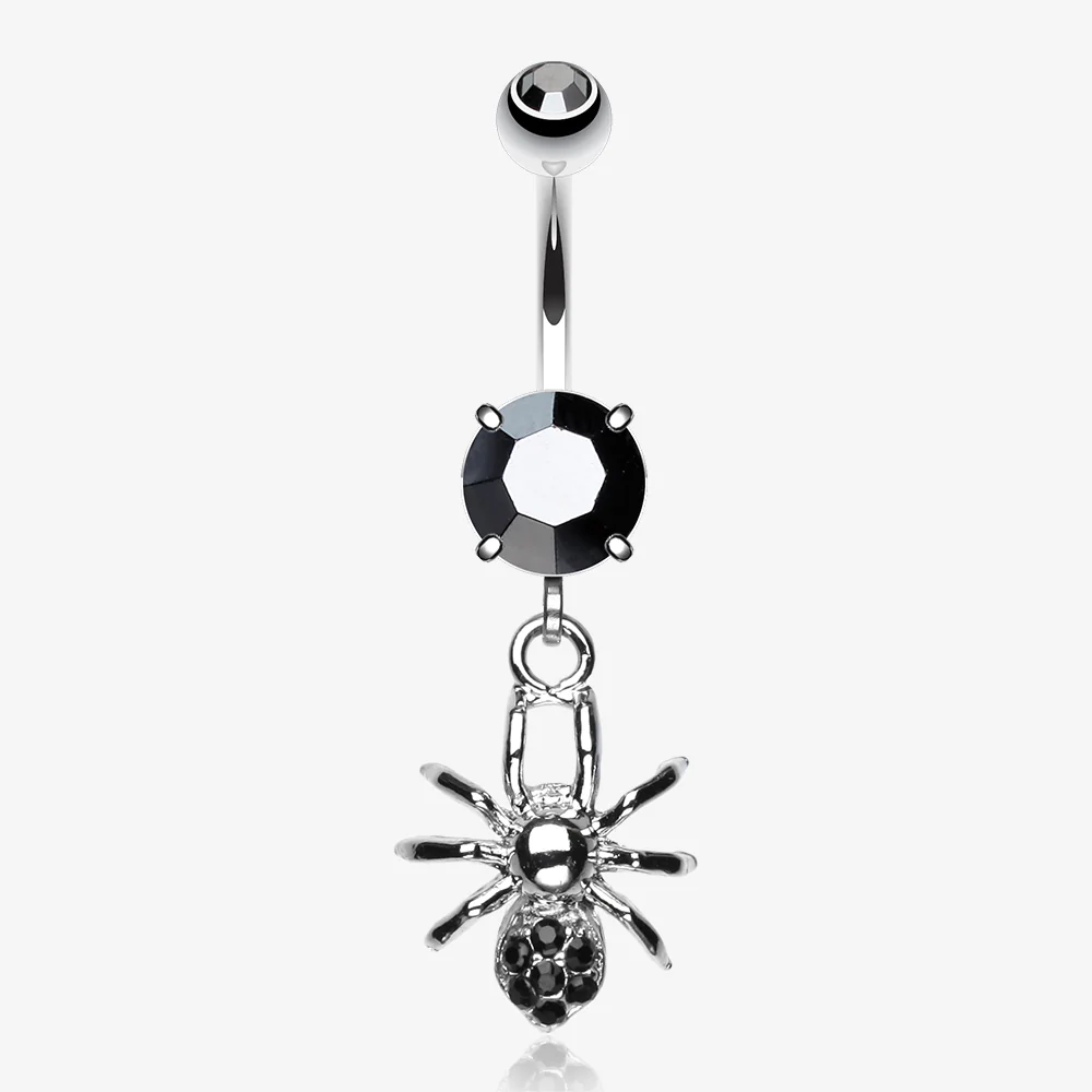 Spider Sparkle Belly Button Ring
