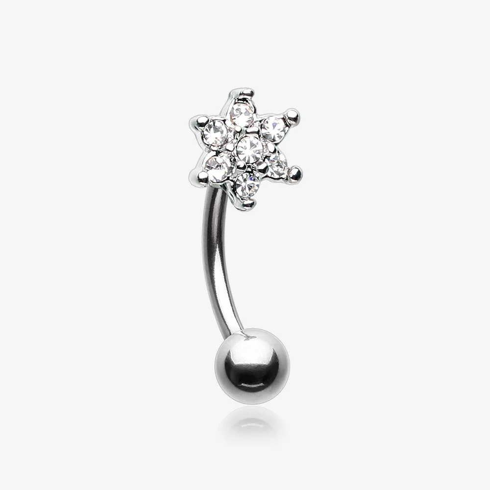 Spring Flower Sparkle Curved Barbell