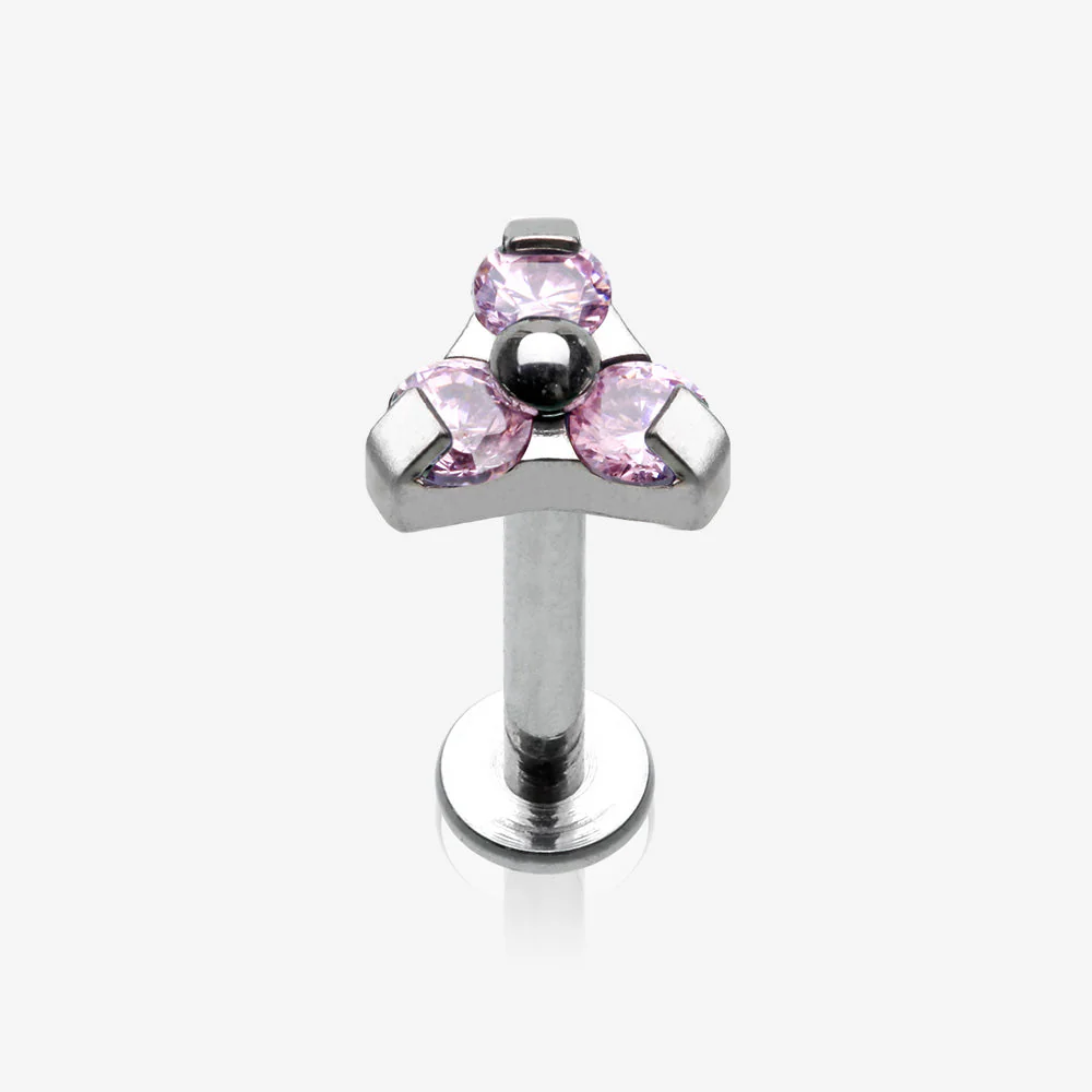Trinity Sparkle Internally Threaded Steel Labret