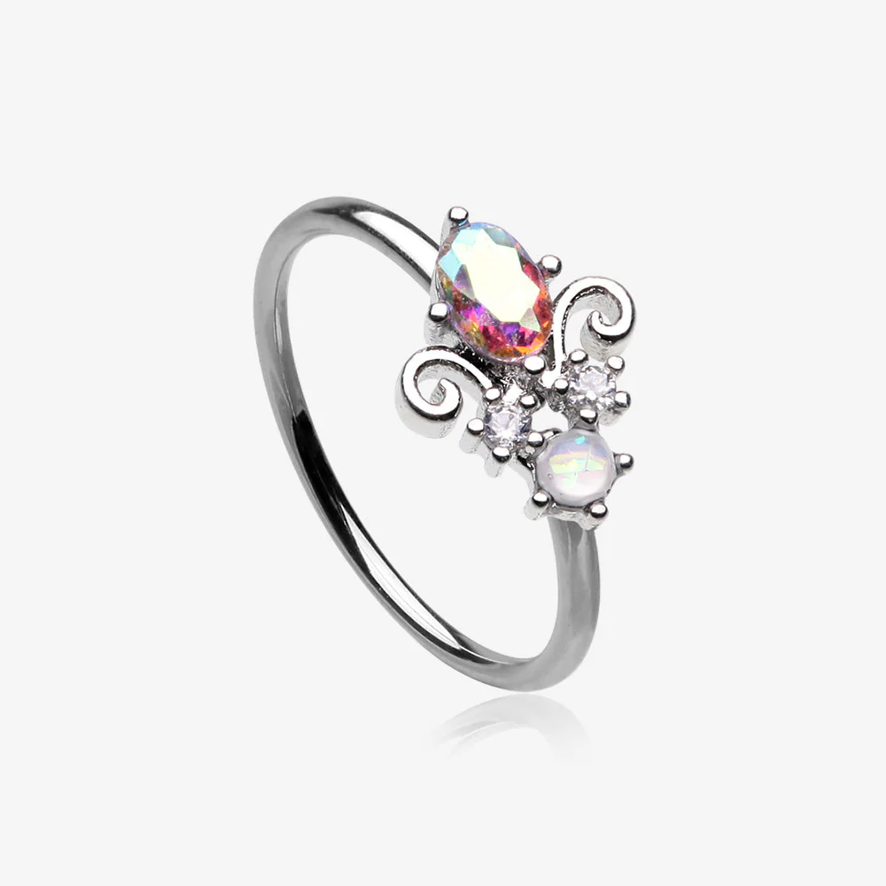 Victorian Filigree Aurora Sparkle Bendable Hoop Ring