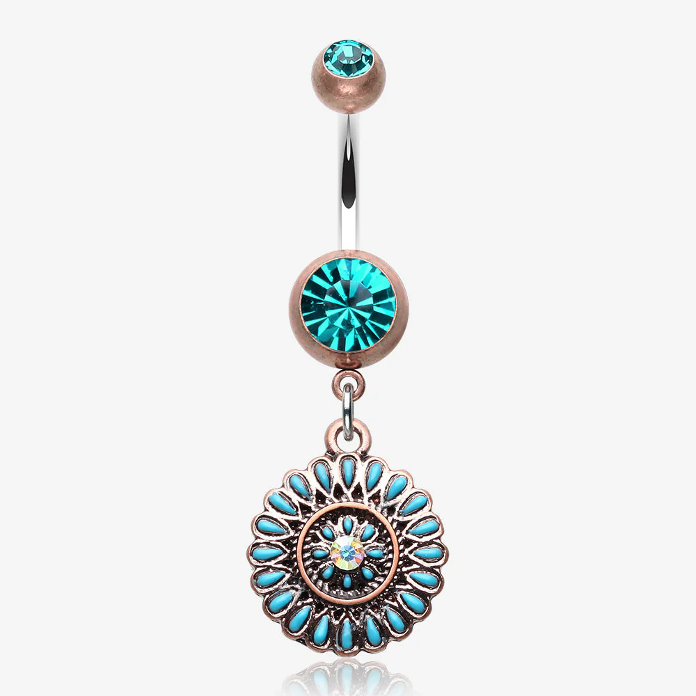 Vintage Boho Sahasrara Chakra Belly Button Ring