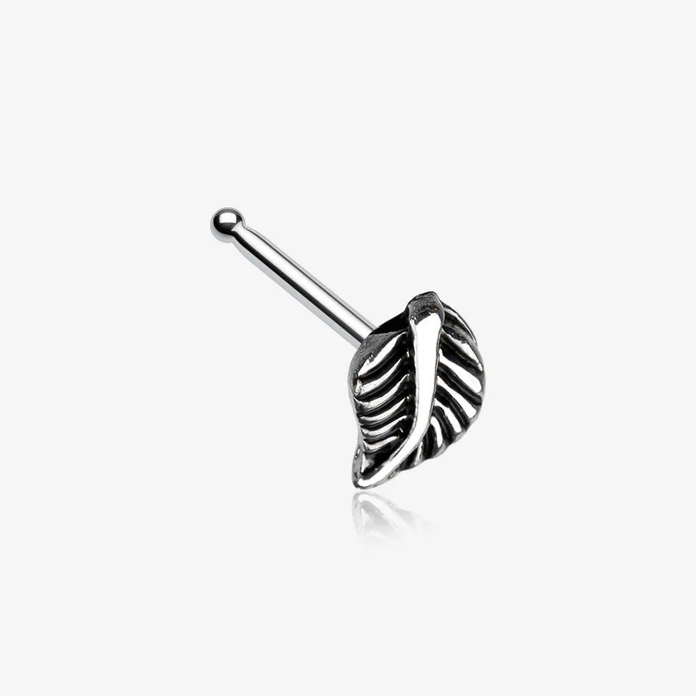 Vintage Leaf Icon Nose Stud Ring