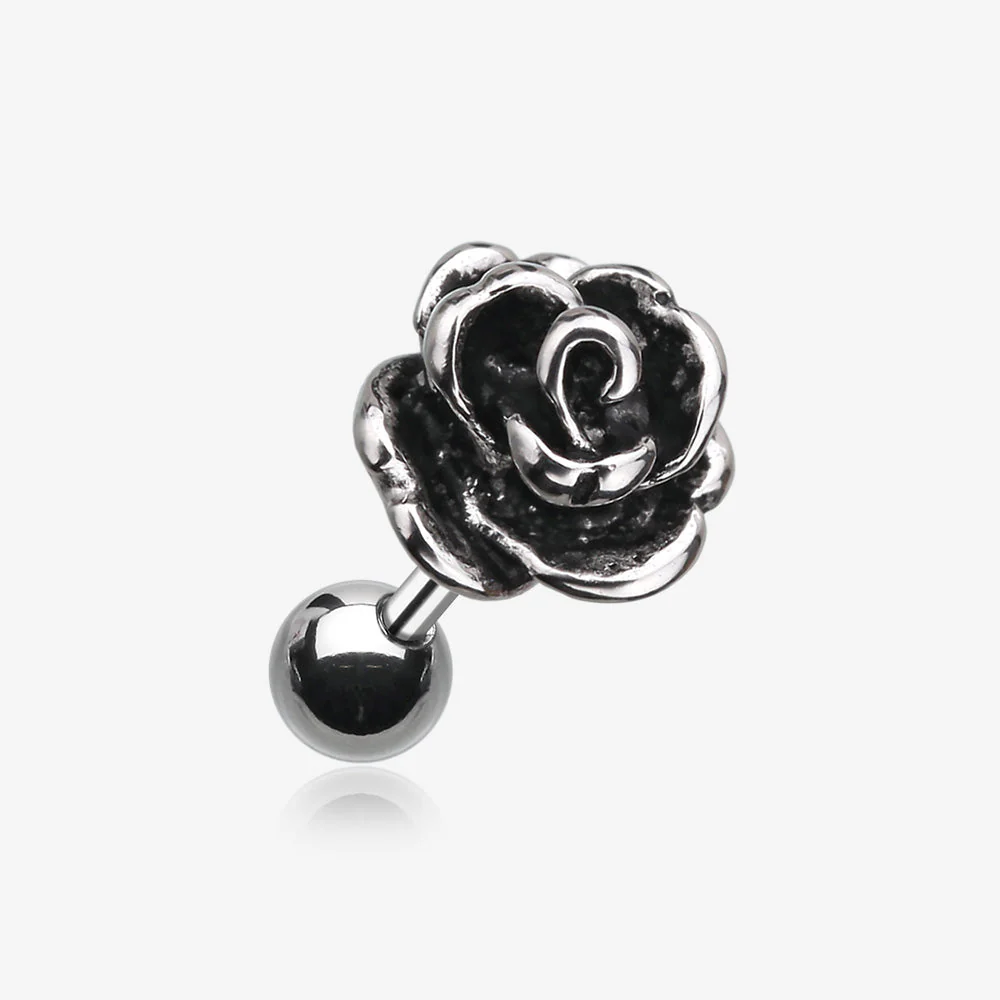 Vintage Steel Rose Cartilage Earring